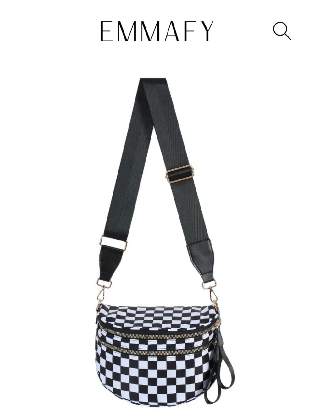 GoFree - The Roomiest Bum Bag (Black and White Checkered)